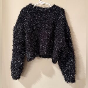 Cozy Black Fuzzy Sweater